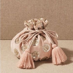 BHLDN Aesha Pink Velvet Bag
